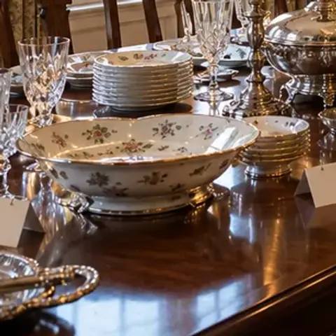Sample item: Floral china serving bowl