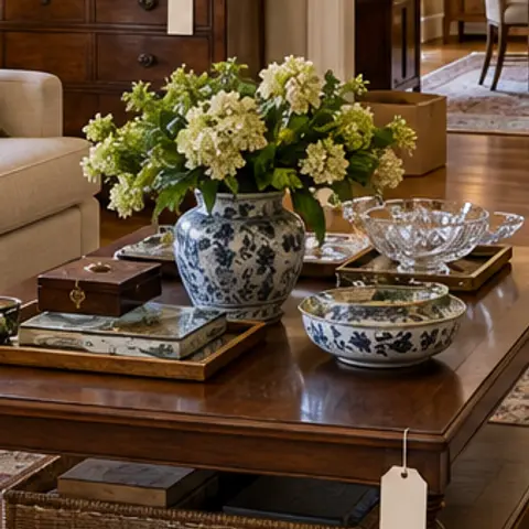 Sample item: Blue and white porcelain vase