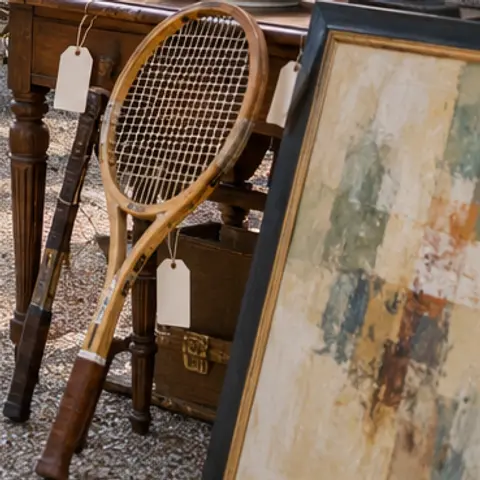 Sample item: Wooden tennis racket