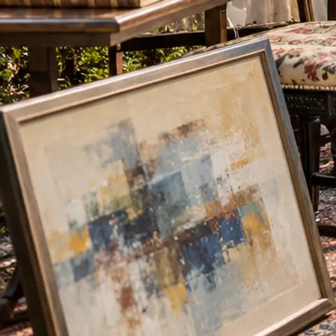 Sample item: Framed abstract painting
